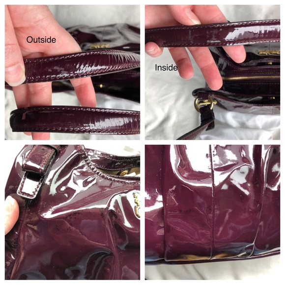 SOLD!!!  COACH Plum Patent Leather Maggie Madison Hobo Shoulder Bag #18760 - Picture 13 of 15
